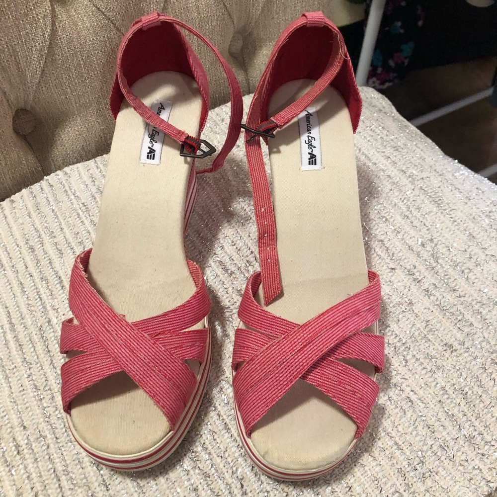 American eagle red wedges, size 7.5 M